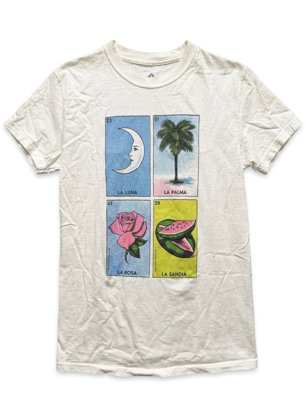 White with Multi-Color Print